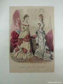 Kunst: LITOGRAFIA. LÁMINA LA MODA ELEGANTE ILUSTRADA. CON PASPARTU Nº 1530 G-MODA-028